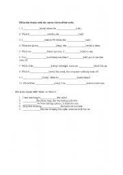 English Worksheet: when or while