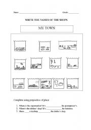 English Worksheet: where are the shops?