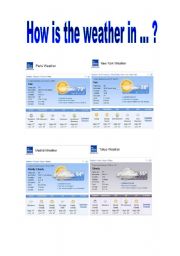 English Worksheet: How is the weather in...? - Part 1