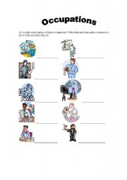 English worksheet: Occupations