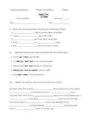 English Worksheet: Simple past worksheet