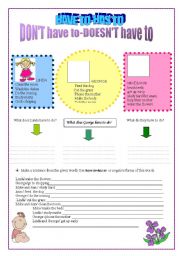 MUST OR HAVE TO - ESL worksheet by felizapenas