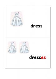 English worksheet: dress-dresses