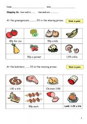 English Worksheet: Shopping 2 - how much is it?