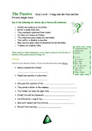English Worksheet: The Passive Voice -  Past and Present Simple 