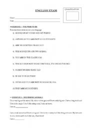 English worksheet: english exam