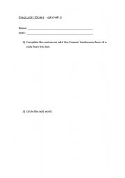 English worksheet: english exam