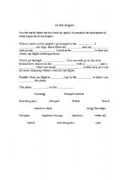 English worksheet: At the Airport