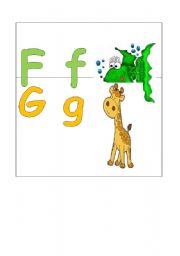 English worksheet: alphabet flashcards f-q colour