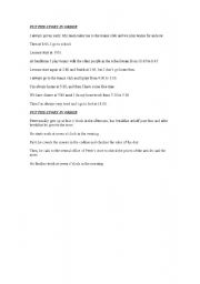 English worksheet: PUT THE STORY IN ORDER