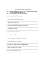 English Worksheet: Subject and Object Pronouns, Direct and Indirect Objects