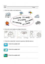 English Worksheet: worksheet about weather