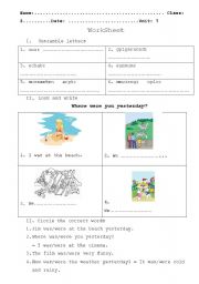 English Worksheet: Places of entertainment