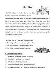 English Worksheet: My Village