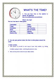 English worksheet: What time is it?