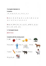 English worksheet: Alphabet Worksheet 1