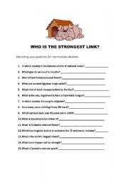 English Worksheet: Who is the strongest link?:-)