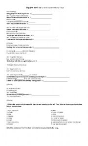 English worksheet: Song - Big Girls