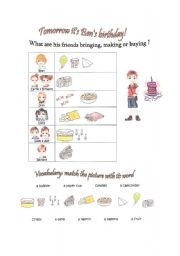 English Worksheet: Bens birthday/ The future with be + -ing