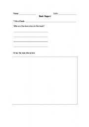 English Worksheet: book report