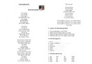 English worksheet: Im sailing