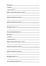 All about me...  An introductory writing exercise