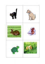 English worksheet: family pets flash cards