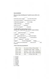 English worksheet: Past continuous