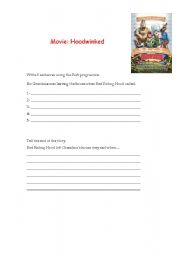 English Worksheet: Hoodwinked - past continuous