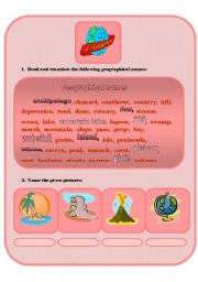 English Worksheet: Geographical names