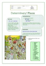 English Worksheet: Determiners/Places