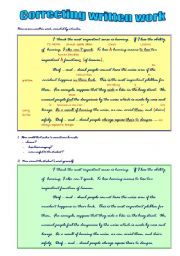 English Worksheet: Correcting Written Work