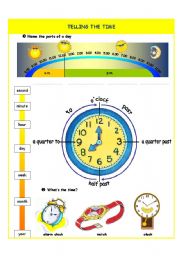 English Worksheet: Telling the time - introduction - part I