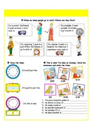 English Worksheet: Telling the time - tasks - part II