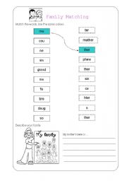 English Worksheet: Family Matching