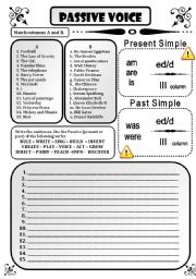 English Worksheet: PASSIVE PRESENT AND PAST