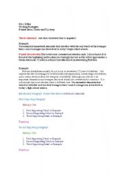 English worksheet: Five Paragraph Essay 