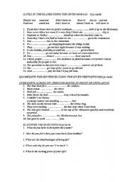 English worksheet: PREPOSITIONS,MODALS