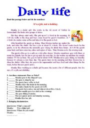 English Worksheet: daily life 2