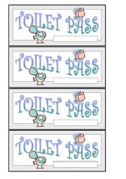 English Worksheet: Toilet pass