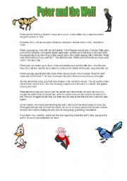 English Worksheet: peter and the wolf