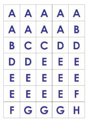 English Worksheet: Scrabble Tiles (upper case)