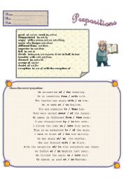 English Worksheet: PREPOSITIONS