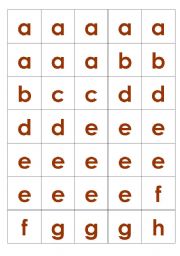 English Worksheet: Scrabble Tiles (lower case)