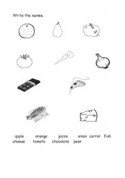 English Worksheet: food