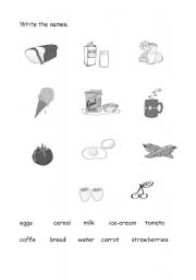 English worksheet: food2