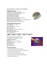 English Worksheet: Song - Somewhere over the rainbow