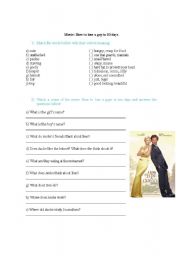 English Worksheet: Movie - How to lose as guy in 10 days