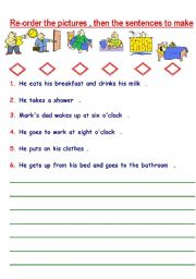 English Worksheet: daily routine