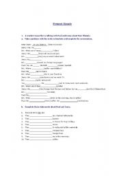 English worksheet: Present simple exercise